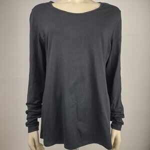 NWT Peruvian Connection black pima cotton blend long sleeve shirt ladies XL